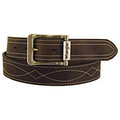Reversible Leather Strap Belt - Decorative Figure 8 Stitching